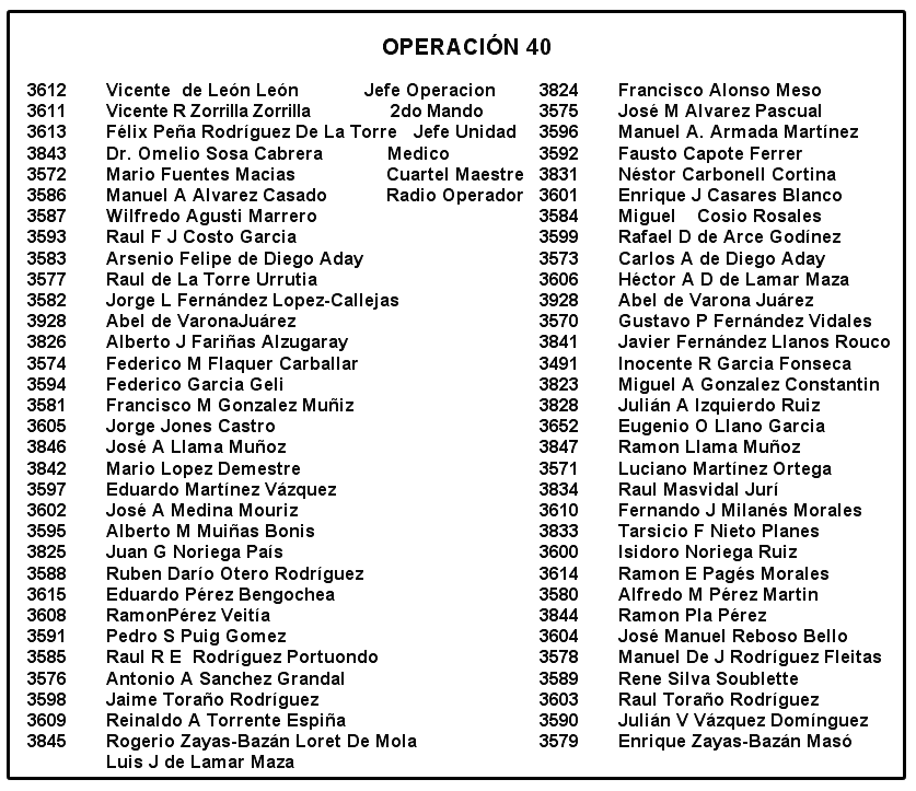 operacion 40 Vicente de Leon